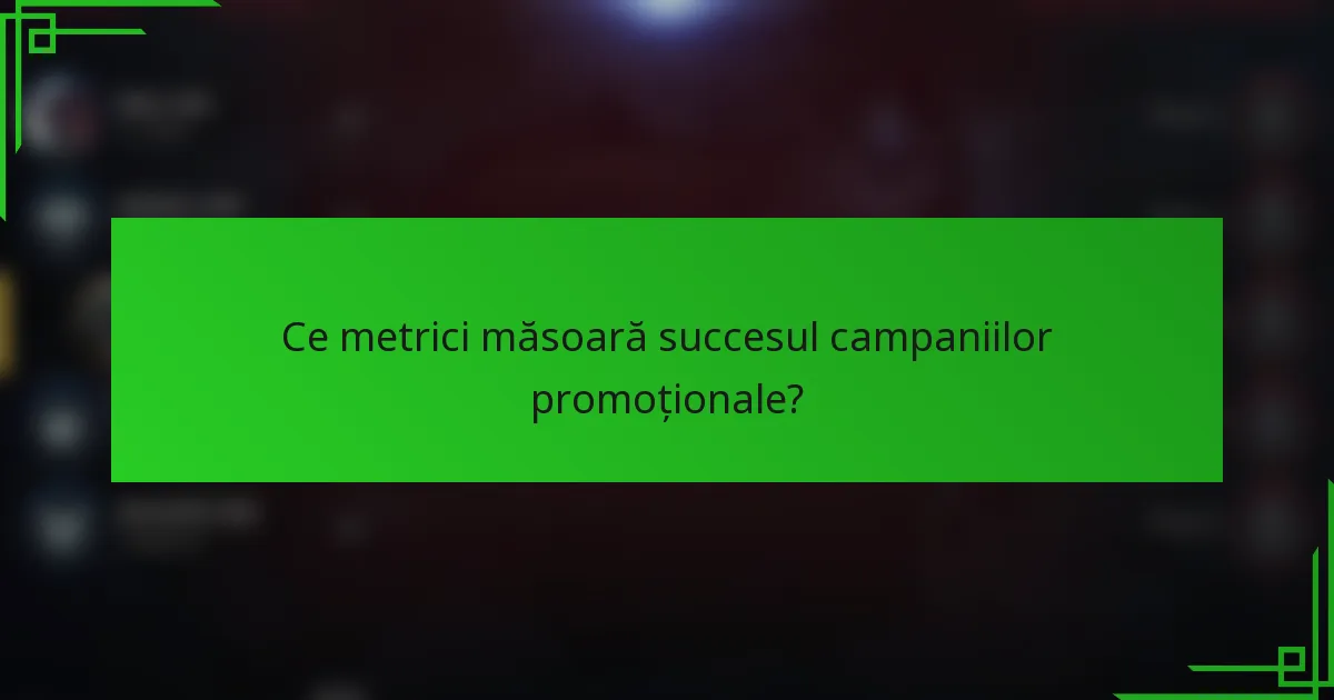Ce metrici măsoară succesul campaniilor promoționale?