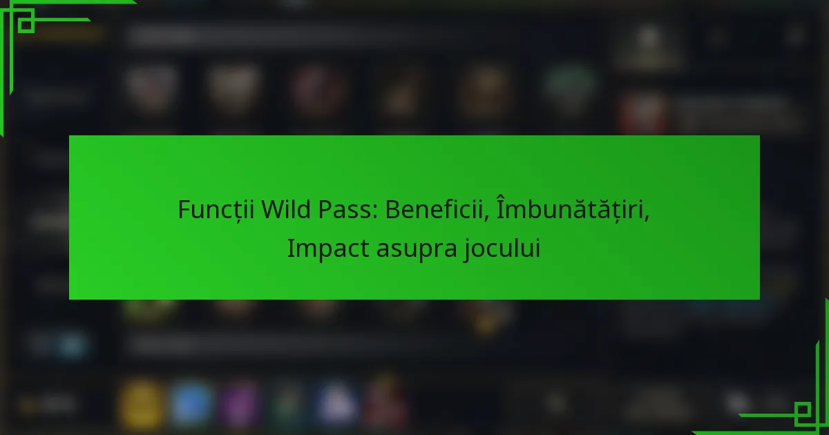 Funcții Wild Pass: Beneficii, Îmbunătățiri, Impact asupra jocului